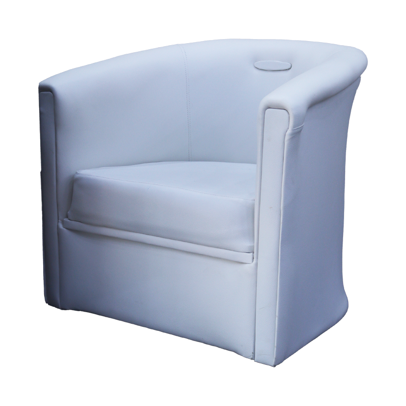 Fauteuil Cuir 1 Place Blanc